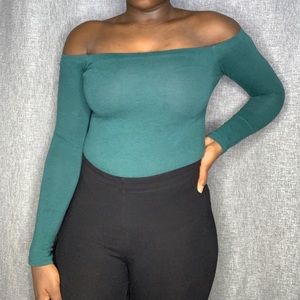 Olive Green Off the Shoulder Bodysuit 💚